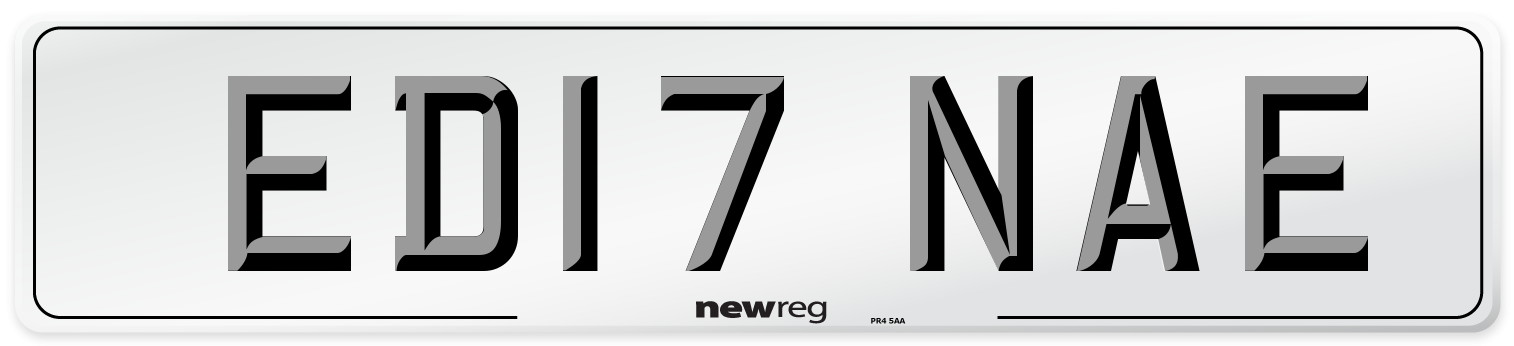 ED17 NAE Number Plate from New Reg